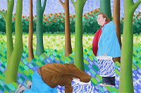Cordula Sauer, Pixelwald, 2011, Öl auf Leinwand, 75 x 90 cm