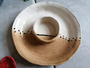 Schale nach dem Glasurbrand