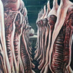 Korridor, Öllasur auf Nessel, 140 x 100 cm, 2025, 3800 €